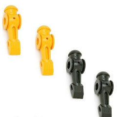 4 Tornado Foosball Men OEM: 2 Black + 2 Yellow foos ball parts