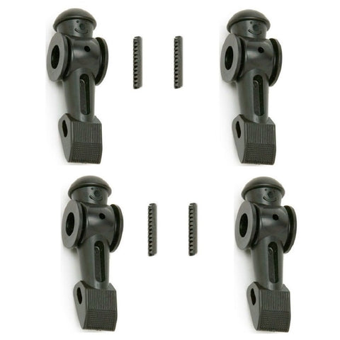 4 Black Tornado Foosball Player Men: w/ roll pin OEM parts Counterweighted.