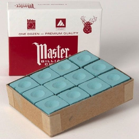 MASTER CHALK pool cue tip Dozen Box cube GREEN.