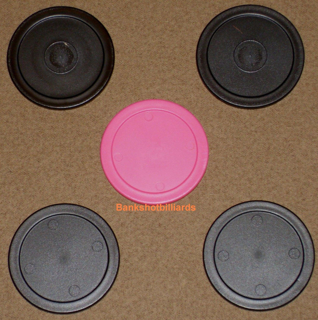 5 Air Pucks: 4 sm Black + 1 sm Pink for Table Hockey (parts).