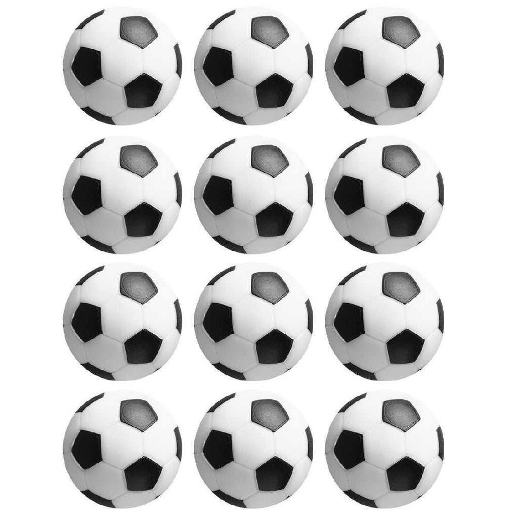 12 Table Soccer  Foosball Black / White Foos Ball engraved parts dozen.